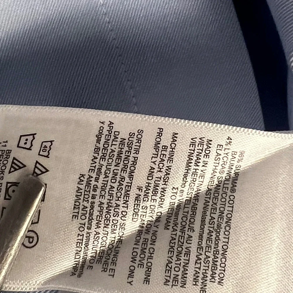 Brooks Brothers Regent Fit Non-Iron Stretch Supima Cotton Shirt Blue 15.5-34 - Picture 7 of 12